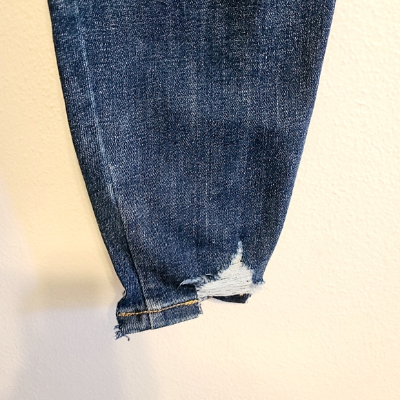 Maurices Women's Size 10 Long Skinny Distressed Hem Denim Blue Jeans 32" Inseam - Picture 6 of 9